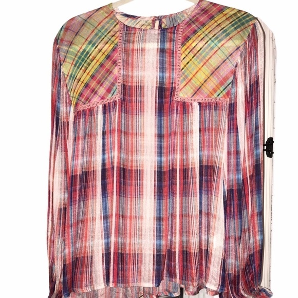 Blank_London Striped Plaid Blouse - Picture 1 of 7
